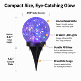 4-Pack 5" Solar Cracked Glass Globe Lights – 30 LEDs, IP65 Outdoor Garden Lighting, Yellow or Purple