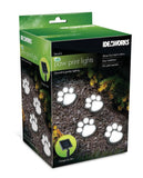 Ideaworks LED Solar Paw Print Pathway Lights – 4 Pack Decorative Outdoor Solar Garden Stake Lights