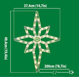 19.4" H Star of Bethlehem Christmas Window Silhouette Light with 50 Incandescent Mini Lights