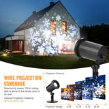 Snowflake Projector Light with 180° Adjustable Angle, Indoor Outdoor LED Holiday Lamp with Base
