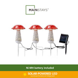 Mainstays Solar Mushroom Landscape Lights, 3-Pack Garden Stakes