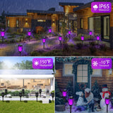 CATGOOD 12 Pack Solar Flickering Flame Torch Lights – Waterproof LED Tiki Lights