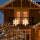 Lighted Double-Sided Snowflake Window Silhouette with 50 Lights, 15 × 13 Inches