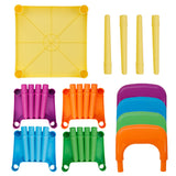5-Piece 20" ZENY Kids Plastic Activity Table and 4 Chairs Set – Multicolor, Lightweight & Easy to Clean