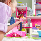 KidKraft Uptown Modern Wooden Dollhouse – 3 Floors, Pool, Elevator, Lights, Sounds & 36 Accessories