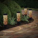 Deck Impressions Peony 12-Lm Solar Metal Path Lights, Bronze, 4-Pack