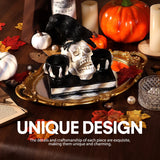 Ayieyill Light-Up Halloween Skull with Raven, Resin Gothic Candle Holder Decor