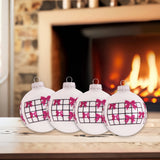 Set of 8 Seamless Glass Christmas Tree Ornaments, 2.63-Inch Solid-Color Xmas Baubles