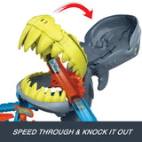 Hot Wheels City Shark Chomp Beach Playset – Figure-8 Stunt, Gap Jump & Speed Snap Track