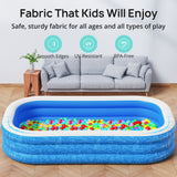 Inflatable Family Swimming Pool, 120" x 72" x 22" Oversized Backyard Pool