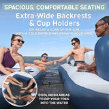 Hydro Force Bloc Party 8-Person Modular Inflatable Party Island with Floating Cooler