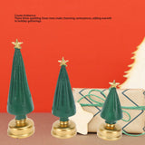 3-Piece LED Resin Christmas Tree Figurines – Green Lighted Tabletop Holiday Décor Set (4.9", 6.5" & 7.9")