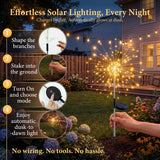 4 Pack Solar Firework Lights – 120 LED Starburst Garden Lights with 8 Lighting Modes