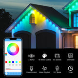 148 ft Permanent Outdoor Lights, 54 LED RGB Eave Lights with Bluetooth, Remote and Music Sync