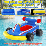 Kids Racing Car Pool Float with Water Blaster, Inflatable Ride-On Pool Toy