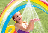 Intex Rainbow Ring Inflatable Play Center with Water Slide, Splash Pool & Backyard Water Games