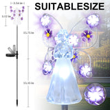 2 Pack Solar Angel Garden Stake Lights – Yellow & Purple LED Memorial Lights