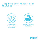 Intex Deep Sea Blue SnapSet Kiddie Pool, 8 ft x 18 in Round Above Ground Pool with Ocean Graphics