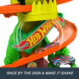 Hot Wheels City T-Rex Blaze Battle Playset – Dinosaur Nemesis & Fire Station Track
