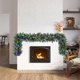 9 ft. Pre-Lit Artificial Greenery Garland – 150 White & Multicolor Micro LEDs, Twinkle Modes & Timer