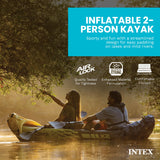 Intex Explorer K2 2-Person Inflatable Kayak Set with Aluminum Oars, Air Pump & Carry Bag