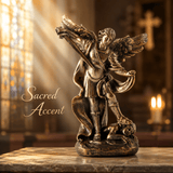 7.48" Saint Michael Archangel Statue, Hand-Painted Resin Catholic Guardian Angel Figurine