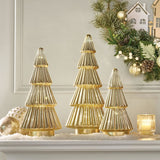 Member’s Mark 3-Piece Rotating Pre-Lit Shimmering Glass Tree Set with Timer