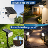 6 Pack 800 lm Solar Spot Lights – 90 LED 4 Lighting Modes Landscape Lights
