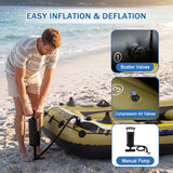 Costway Inflatable Fishing Boat Set for 2 Adults & 1 Child, Fishing Raft 748 lb Capacity