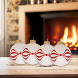 Set of 8 Seamless Glass Christmas Tree Ornaments, 2.63-Inch Solid-Color Xmas Baubles