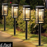 ExcMark 6 Pack Solar Pathway Lights – 10 lm Warm White LED Landscape Lights