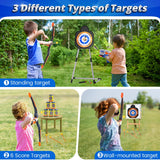 2-Pack LED Light-Up Kids’ Bow and Arrow Set with Standing Target, Foam-Dart Blasters, Suction-Cup Arrows and Quivers