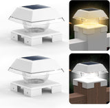 Solar Post Lights – Adjustable Fence & Deck Post Cap Lights with 120 Lumen Warm & Cool White Modes