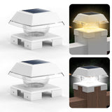 Solar Post Lights – Adjustable Fence & Deck Post Cap Lights with 120 Lumen Warm & Cool White Modes