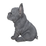 Hi-Line Gift Blue French Bulldog Puppy Sitting Statue, Realistic Polyresin Indoor Dog Figurine