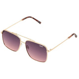 Quay Australia HOT TAKE Navigator Sunglasses, Unisex Rose-gold Frame Gradient Smoke-pink Lenses