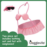Gaggleville Pink Bikini Goose Outfit for 23" Garden Goose Statue, Summer Goose Clothes with Sun Hat & Sunglasses