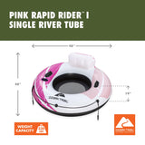 Ozark Trail Rapid Rider Single River Tube 48" with Mesh Seat, Backrest & Cup Holder