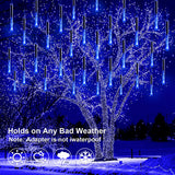 20-Inch Meteor Shower Icicle Christmas Lights, 10 Tubes, 540 LEDs, Connectable Outdoor Holiday Décor