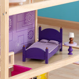 KidKraft So Chic Wooden Dollhouse – 3 Levels, 10 Rooms, Wheeled Base & 46 Accessories
