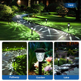 8 Pack Solar Stainless Steel Pathway Lights – Fireworks Shaped Cold White Garden Lights