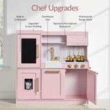 31.5" Best Choice Products Wooden Play Kitchen – 11 Accessories, Ice Dispenser & Chalkboard