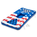 Funsicle Americana CoolPong Inflatable Pool Pong Game, 5.25 ft Floating Beer Pong Style Game with Cooler