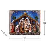 11.7" H Hand-Painted Lighted Nativity Scene with LED Lights, Timer and Batteries