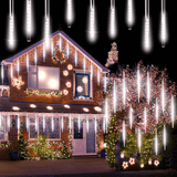 20-Inch Meteor Shower Icicle Christmas Lights, 10 Tubes, 540 LEDs, Connectable Outdoor Holiday Décor