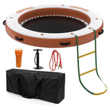 EuKer Inflatable Floating Island 8 ft x 8 ft with Mesh Water Hammock, Portable Floating Dock