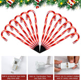 12 Pack 25" Christmas Candy Cane Pathway Lights, 72 LED Outdoor Walkway Marker Lights with Stakes