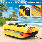 Costway 2-Person Inflatable Banana Boat Towable Tube with EVA Seats & 900D Nylon Cover