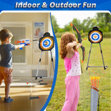 2-Pack LED Light-Up Kids’ Bow and Arrow Set with Standing Target, Foam-Dart Blasters, Suction-Cup Arrows and Quivers