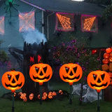 Solar Halloween Pumpkin Stake Lights –  6 PCS Pumpkin Pathway Lights